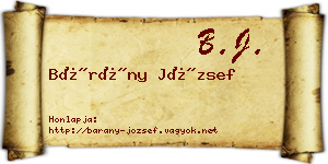Bárány József névjegykártya