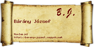 Bárány József névjegykártya