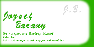 jozsef barany business card