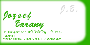 jozsef barany business card